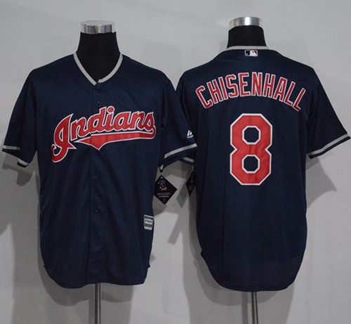 Indians #8 Lonnie Chisenhall Navy Blue New Cool Base Stitched MLB Jersey - Click Image to Close
